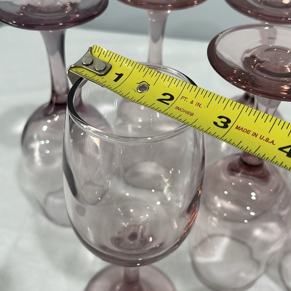 Libbey Premier Mauve pink plum wine water glasses 8 oz vintage 90s set of 7 - Picture 9 of 15